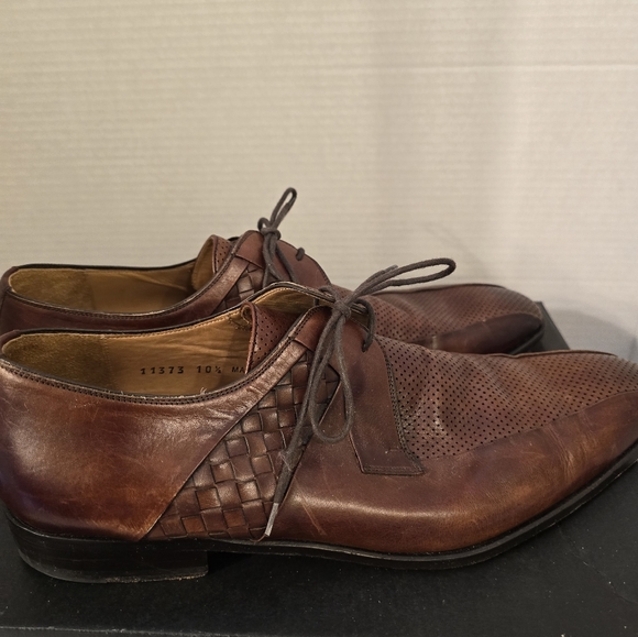 .MAGNANNI MEN\'S ALL LEATHER SHOES OXFORD TIE-UP BROWN CLASSIC SIZE 10.5M main image 5